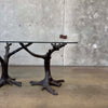 Faux Bois Solid Brass & Glass Writing/ Dining Table