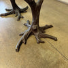 Faux Bois Solid Brass & Glass Writing/ Dining Table