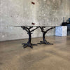 Faux Bois Solid Brass & Glass Writing/ Dining Table