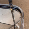Vintage 1970's Chrome Mirrored Bar Cart With Smoked Glass