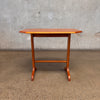 Vintage Danish Teak Trestle Base Octogan Side Table