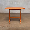 Vintage Danish Teak Trestle Base Octogan Side Table