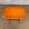 Vintage Danish Teak Trestle Base Octagon Side Table