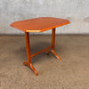 Vintage Danish Teak Trestle Base Octagon Side Table