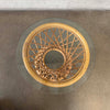 Vintage Hourglass Rattan Side Table with Glass Top c. 1960's