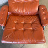 1971 Camel Leather Ekornes "Stressless" Recliner & Ottoman