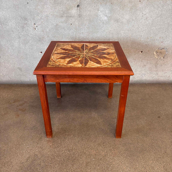 Vintage Danish Modern Teak w/Tile Top Side Table