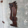 Vintage Evelyn Ackerman Style Carved Wood Peacock Wall Sculpture