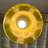 Late 60s Murano Green w/ White Spots Hand Blown Glass Swag Lamp