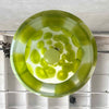 Late 60s Murano Green w/ White Spots Hand Blown Glass Swag Lamp