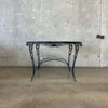 Vintage Salterini Patio Set Glass Top on Wrought Iron Base w/ Four Chairs