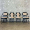 Vintage Salterini Patio Set Glass Top on Wrought Iron Base w/ Four Chairs