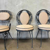 Vintage Salterini Patio Set Glass Top on Wrought Iron Base w/ Four Chairs