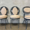 Vintage Salterini Patio Set Glass Top on Wrought Iron Base w/ Four Chairs