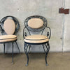 Vintage Salterini Patio Set Glass Top on Wrought Iron Base w/ Four Chairs