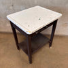Vintage Industrial Porcelain Enamel Bar Cart