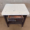 Vintage Industrial Porcelain Enamel Bar Cart