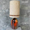 70's Drip Glaze Large Ceramic Lamp w/Original Tall Shade Product Image