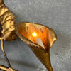 Italian Mid Century Modern Gilt Metal Wall Sconce (Working)