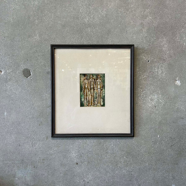 Acrylic on Chip Board "3 Figures" Dated 1967 Product Image