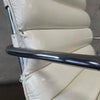 Vintage MK Knoll Lounge Chair - White Leather & Chrome