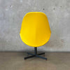 Vintage Mid Century Modern Yellow Swivel Chair With Snake Texture