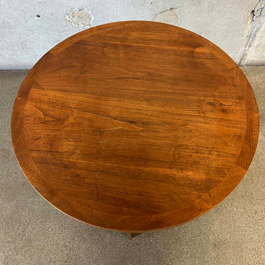 Vintage Lane Mid Century Modern End Table, Hexagon Base With Round Top