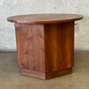 Vintage Lane Mid Century Modern End Table, Octogon Base With Round Top