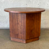 Vintage Lane Mid Century Modern End Table, Octogon Base With Round Top