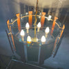Mid Century Modern Swag Lamp. Lucite/Wood Panels Product Image