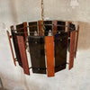 Mid Century Modern Swag Lamp. Lucite/Wood Panels Product Image