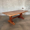 Vintage Walnut Solid Wood Farmhouse Dining Table Product Image