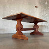 Vintage Walnut Solid Wood Farmhouse Dining Table Product Image