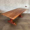 Vintage Walnut Solid Wood Farmhouse Dining Table Product Image