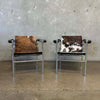 Pair of Le Corbusier LCI Cowhide & Chrome Lounge Chair