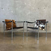 Pair of Le Corbusier LCI Cowhide & Chrome Lounge Chair