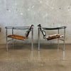 Pair of Le Corbusier LCI Cowhide & Chrome Lounge Chair