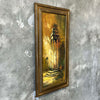 Vintage Signed Oil on Board Framed Greek Scene w/Couple