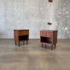 Mid Century Modern Night Stands in Danish Walnut