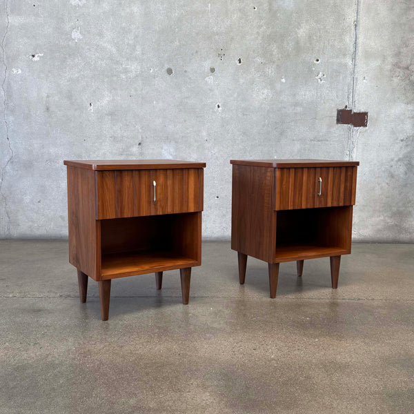 Mid Century Modern Night Stands in Danish Walnut