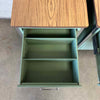 Vintage Mid Century Industrial Modern Sage Green Cabinets