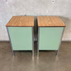 Vintage Mid Century Industrial Modern Sage Green Cabinets
