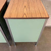 Vintage Mid Century Industrial Modern Sage Green Cabinets