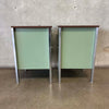 Vintage Mid Century Industrial Modern Sage Green Cabinets