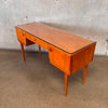 Vintage Desk From 1930s or 1940s by Gio Pantis Italy w/ Glass Top