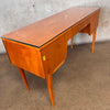 Vintage Desk From 1930s or 1940s by Gio Pantis Italy w/ Glass Top