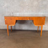 Vintage Desk From 1930s or 1940s by Gio Pantis Italy w/ Glass Top