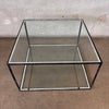 Metal Two-Tier Glass Top & Bottom Coffee/Side Table
