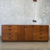 Maurice Villency Mid Century Modern Walnut & Brass 12-Drawer Dresser