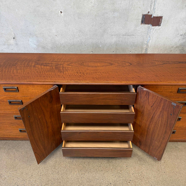 Maurice Villency Mid Century Modern Walnut & Brass 12-Drawer Dresser